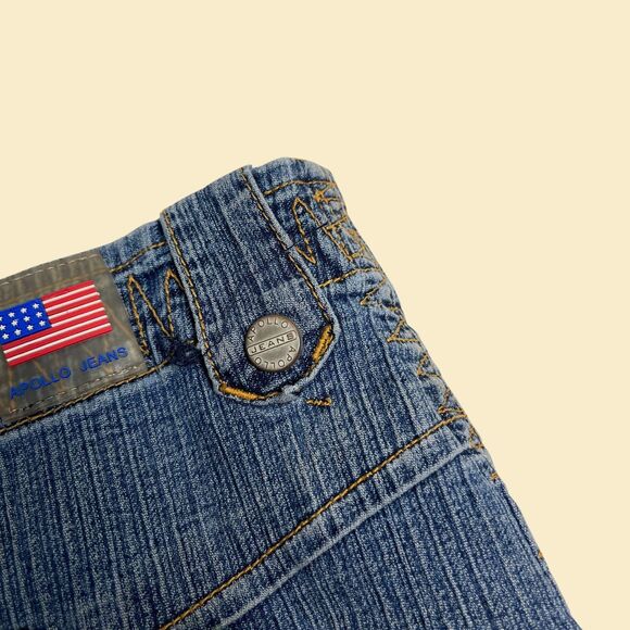 2000s Apollo Jeans 3XL skirt, vintage mini to midi denim stretch skirt - Picture 7 of 8